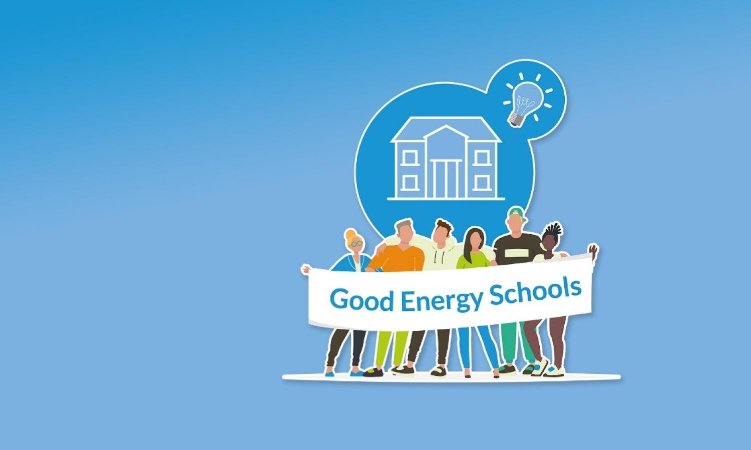 een groep mensen houden een banner vast